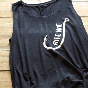 Bite Me: The Sassy Black Drape Tank for Fierce Fashionistas